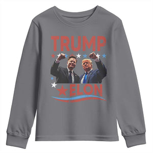 Cool Trump And Elon 2025 Youth Sweatshirt TS09 Charcoal Print Your Wear