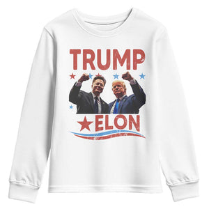 Cool Trump And Elon 2025 Youth Sweatshirt TS09 White Print Your Wear