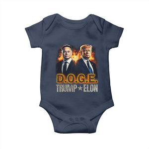Trump Elon 2025 DOGE Baby Onesie TS09 Navy Print Your Wear
