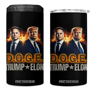 Trump Elon 2025 DOGE 4 in 1 Can Cooler Tumbler TS09 One Size: 16 oz Black Print Your Wear