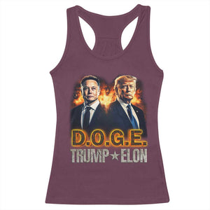 Trump Elon 2025 DOGE Racerback Tank Top TS09 Maroon Print Your Wear