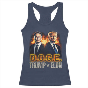 Trump Elon 2025 DOGE Racerback Tank Top TS09 Navy Print Your Wear