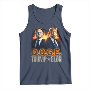 Trump Elon 2025 DOGE Tank Top TS09 Navy Print Your Wear