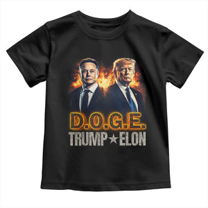Trump Elon 2025 DOGE Toddler T Shirt TS09 Black Print Your Wear