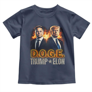 Trump Elon 2025 DOGE Toddler T Shirt TS09 Navy Print Your Wear