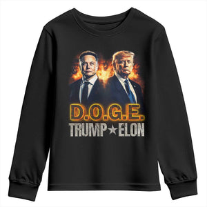 Trump Elon 2025 DOGE Youth Sweatshirt TS09 Black Print Your Wear