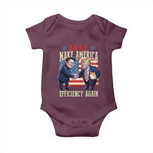 Trump Elon 2025 Baby Onesie DOGE Make America Efficiency Again TS09 Maroon Print Your Wear