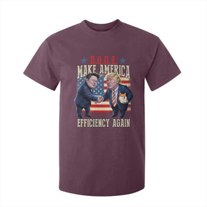 Trump Elon 2025 T Shirt For Kid DOGE Make America Efficiency Again TS09 Maroon Print Your Wear