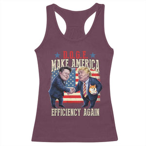 Trump Elon 2025 Racerback Tank Top DOGE Make America Efficiency Again TS09 Maroon Print Your Wear