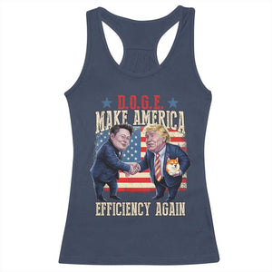 Trump Elon 2025 Racerback Tank Top DOGE Make America Efficiency Again TS09 Navy Print Your Wear