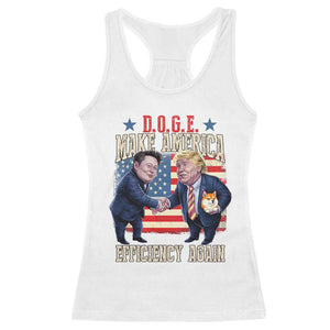 Trump Elon 2025 Racerback Tank Top DOGE Make America Efficiency Again TS09 White Print Your Wear