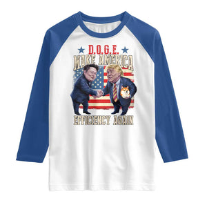 Trump Elon 2025 Raglan Shirt DOGE Make America Efficiency Again TS09 White Royal Print Your Wear