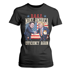 Trump Elon 2025 T Shirt For Women DOGE Make America Efficiency Again TS09 Black Print Your Wear