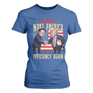 Trump Elon 2025 T Shirt For Women DOGE Make America Efficiency Again TS09 Royal Blue Print Your Wear