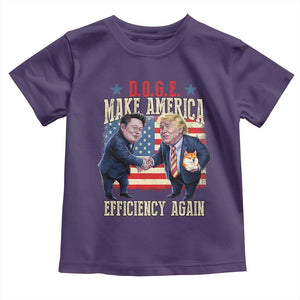 Trump Elon 2025 Toddler T Shirt DOGE Make America Efficiency Again TS09 Purple Print Your Wear