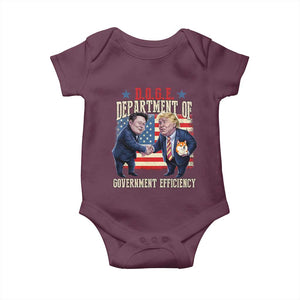 Trump Elon 2025 Baby Onesie DOGE Department of Government Efficiency TS09 Maroon Print Your Wear