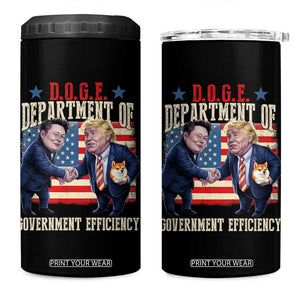 Trump Elon 2025 4 in 1 Can Cooler Tumbler DOGE Department of Government Efficiency TS09 One Size: 16 oz Black Print Your Wear