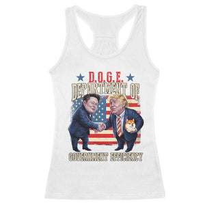 Trump Elon 2025 Racerback Tank Top DOGE Department of Government Efficiency TS09 White Print Your Wear