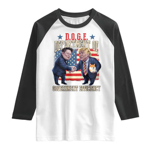 Trump Elon 2025 Raglan Shirt DOGE Department of Government Efficiency TS09 White Black Print Your Wear