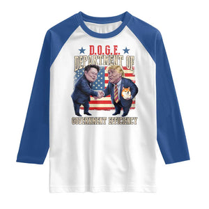 Trump Elon 2025 Raglan Shirt DOGE Department of Government Efficiency TS09 White Royal Print Your Wear