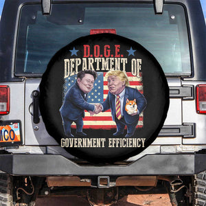 Trump Elon 2025 Spare Tire Cover DOGE Department of Government Efficiency TS09 No hole Black Print Your Wear