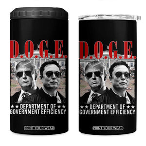 Trump Elon DOGE 4 in 1 Can Cooler Tumbler Department of Government Efficiency TS09 One Size: 16 oz Black Print Your Wear