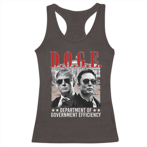 Trump Elon DOGE Racerback Tank Top Department of Government Efficiency TS09 Dark Chocolate Print Your Wear