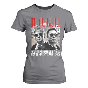 Trump Elon DOGE T Shirt For Women Department of Government Efficiency TS09 Charcoal Print Your Wear