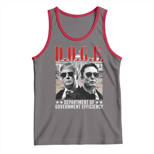 Trump Elon DOGE Tank Top Department of Government Efficiency TS09 Deep Heather Red Print Your Wear