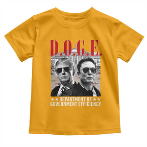 Trump Elon DOGE Toddler T Shirt Department of Government Efficiency TS09 Gold Print Your Wear