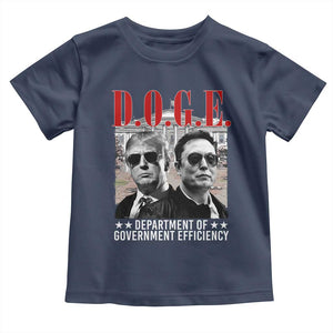 Trump Elon DOGE Toddler T Shirt Department of Government Efficiency TS09 Navy Print Your Wear