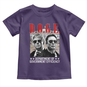 Trump Elon DOGE Toddler T Shirt Department of Government Efficiency TS09 Purple Print Your Wear