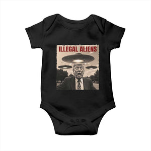 Funny Trump Illegal Aliens Baby Onesie TS09 Black Print Your Wear