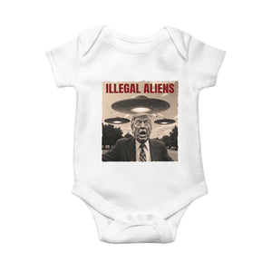 Funny Trump Illegal Aliens Baby Onesie TS09 White Print Your Wear