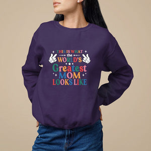 Mother's Day Sweatshirt This Is What The World's Greatest Mom Looks Like TS09 Purple Printyourwear
