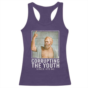 Funny Greek Philosophy Socrates Racerback Tank Top Corrupting The Youth Philosopher TS09 Purple Print Your Wear