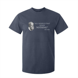 Greek Philosophy Socrates T Shirt For Kid All I Know Is That I Know Nothing TS09 Navy Print Your Wear