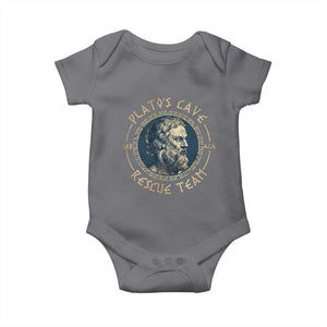 Greek Philosophy Plato Baby Onesie Platos Cave Rescue Team TS09 Charcoal Print Your Wear