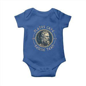 Greek Philosophy Plato Baby Onesie Platos Cave Rescue Team TS09 Royal Blue Print Your Wear