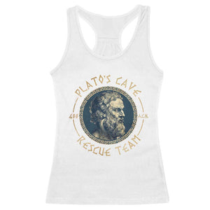 Greek Philosophy Plato Racerback Tank Top Platos Cave Rescue Team TS09 White Print Your Wear