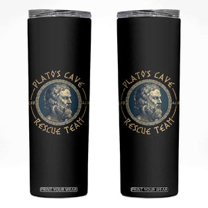 Greek Philosophy Plato Skinny Tumbler Platos Cave Rescue Team TS09 Black Print Your Wear