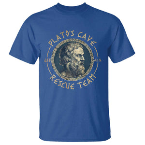Greek Philosophy Plato T Shirt Platos Cave Rescue Team TS09 Royal Blue Print Your Wear