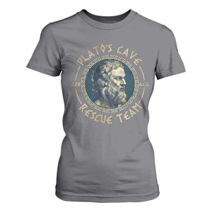 Greek Philosophy Plato T Shirt For Women Platos Cave Rescue Team TS09 Charcoal Print Your Wear