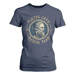 Greek Philosophy Plato T Shirt For Women Platos Cave Rescue Team TS09 Navy Print Your Wear