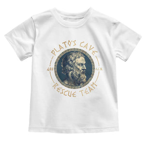 Greek Philosophy Plato Toddler T Shirt Platos Cave Rescue Team TS09 White Print Your Wear