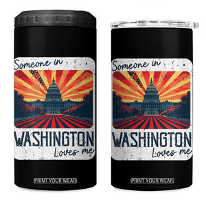 Someone In Washington Loves Me 4 in 1 Can Cooler Tumbler U.S. Capitol Building DC TS09 One Size: 16 oz Black Print Your Wear
