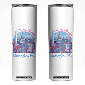 Washington DC Lover Skinny Tumbler Cherry Blossom TS09 White Print Your Wear