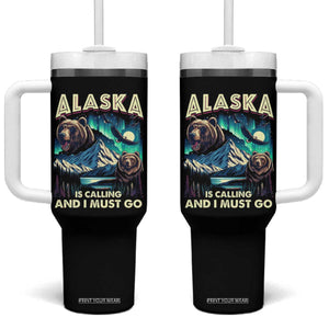 Alaska Is Calling And I Must Go Aurora Beer Home Tumbler With Handle TS09 One Size: 40 oz Black Print Your Wear