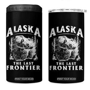 Alaska 4 in 1 Can Cooler Tumbler The Last Frontier Bear Home Vintage TS09 One Size: 16 oz Black Print Your Wear