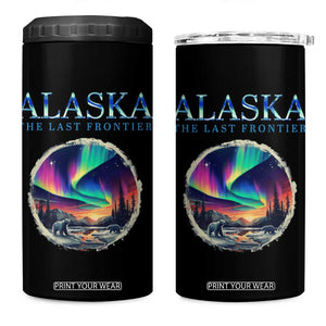 Alaska Aurora 4 in 1 Can Cooler Tumbler The Last Frontier Polar Bear TS09 One Size: 16 oz Black Print Your Wear